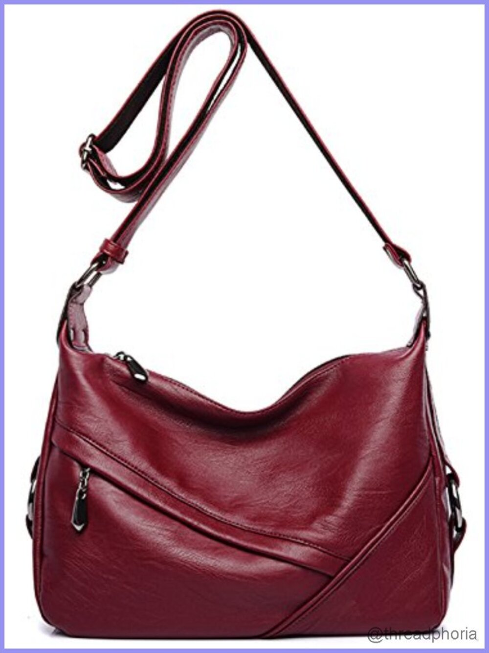 Women's Retro Sling Shoulder Bag Soft Faux Leather Handbag Crossbody